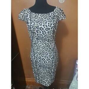 Victoria’s Secret Y2K Leopard Print Bodycon Cocktail Dress Size 8 Bodycon Fitted